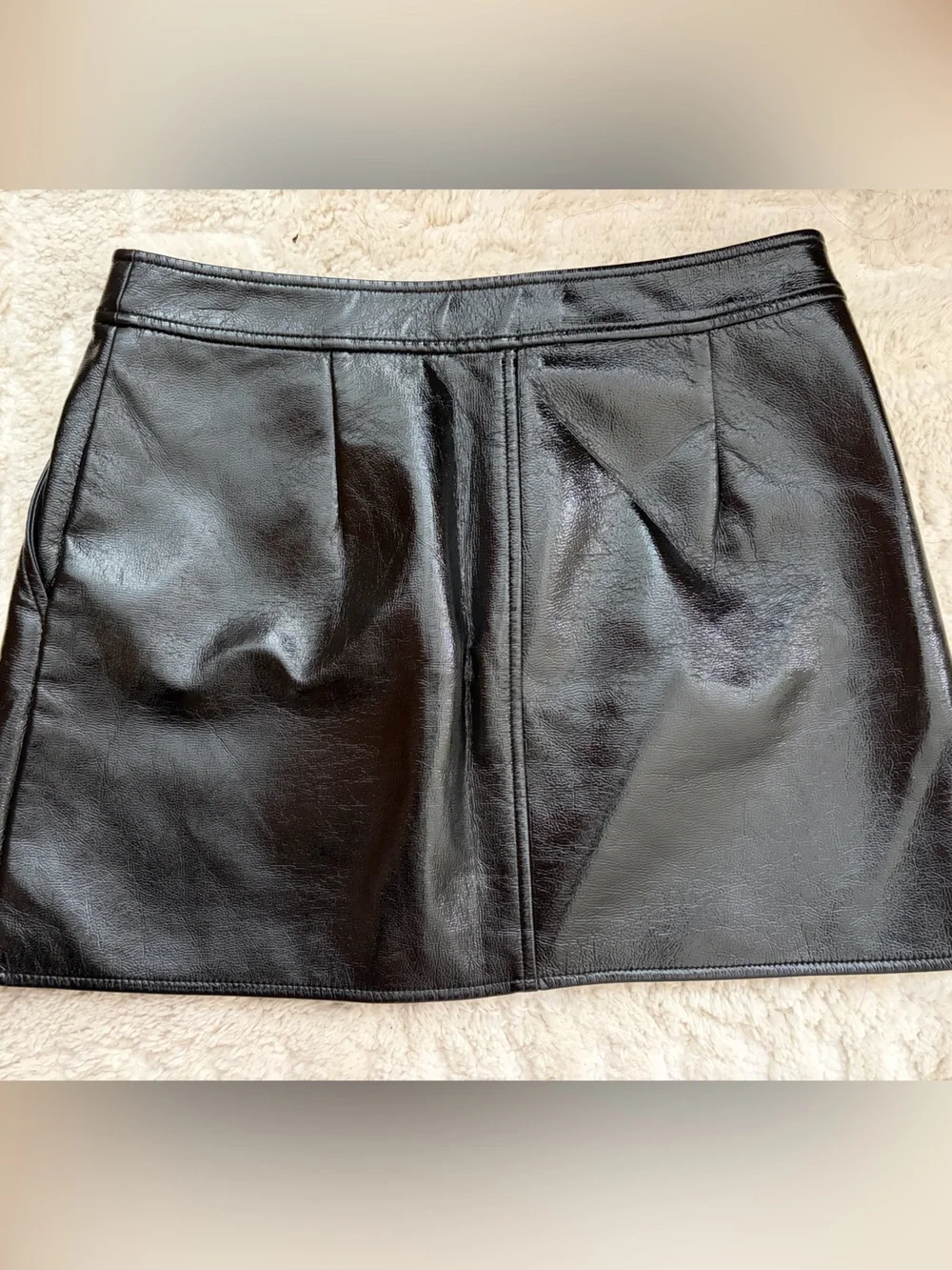 Michael Kors Black Faux-Leather Mini Skirt